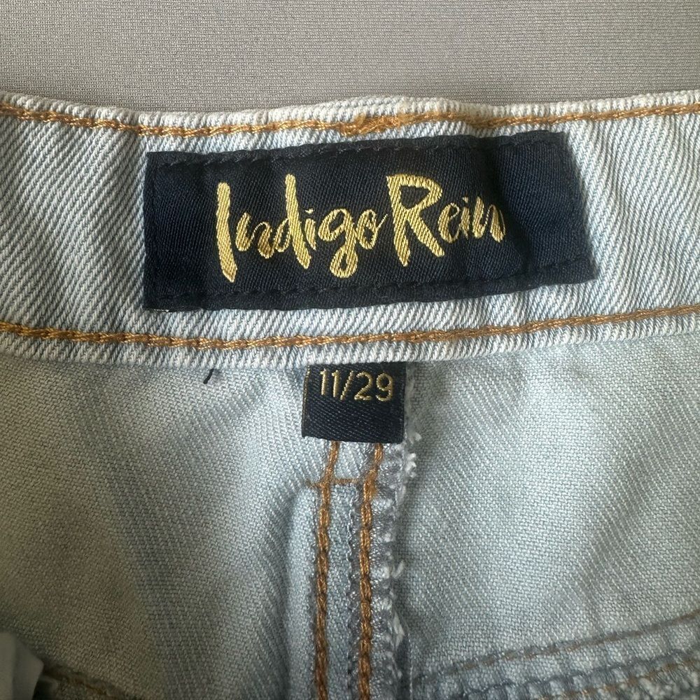🎉5 for $45🎉 NWT Indigo Rein Shirts Denim Women Size 11/29 Blue Distressed - Picture 6 of 10